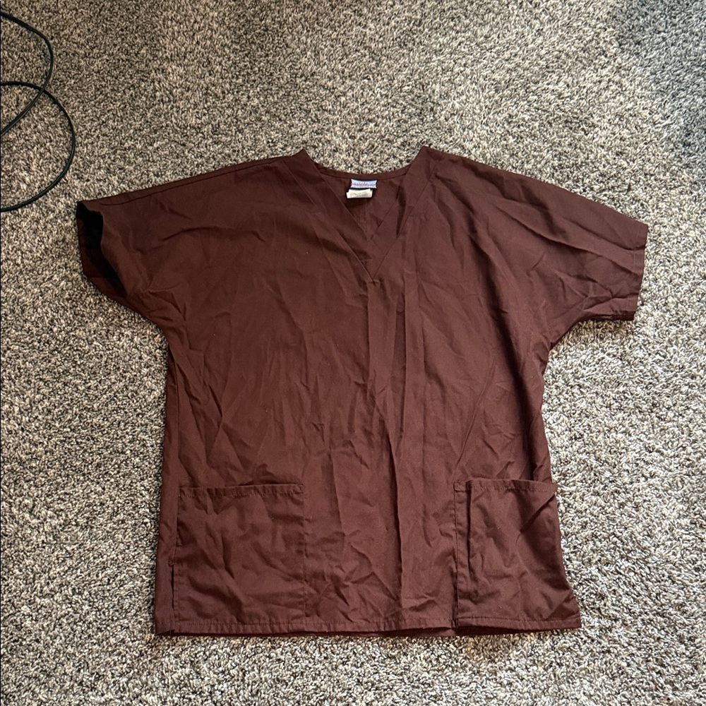 Cherokee Chocolate V-Neck Scrub Top